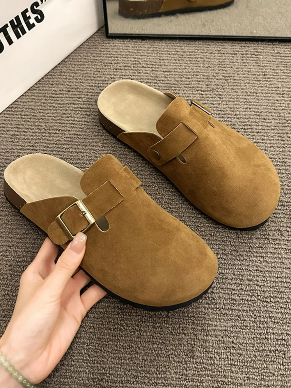 Round Toe Buckle Slip-Ons