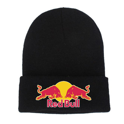 Letter yarn knitted hat men's and women's cold hat printed pullover hat ear protection pile windproof hat