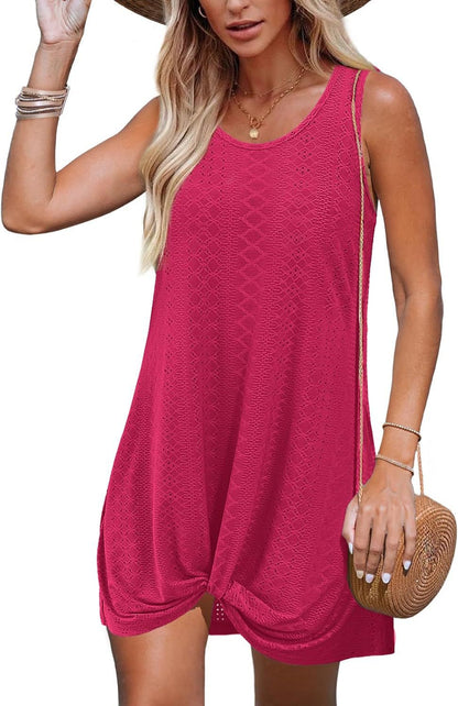 Lace-Up Knot Beach Resort Dress