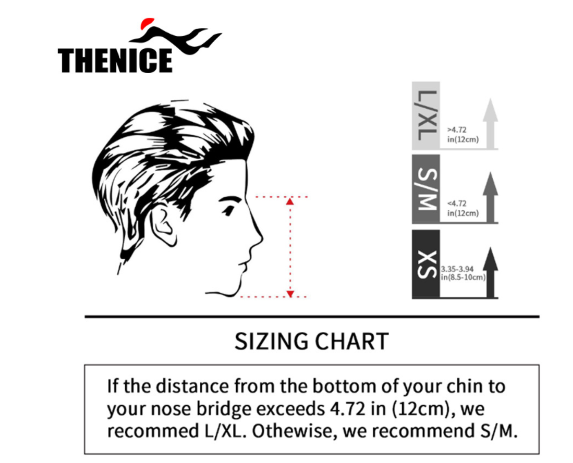 THENICE 2097G Full dry swimming breathing equipment silicone diving mask adult snorkeling suit PC diving goggles
