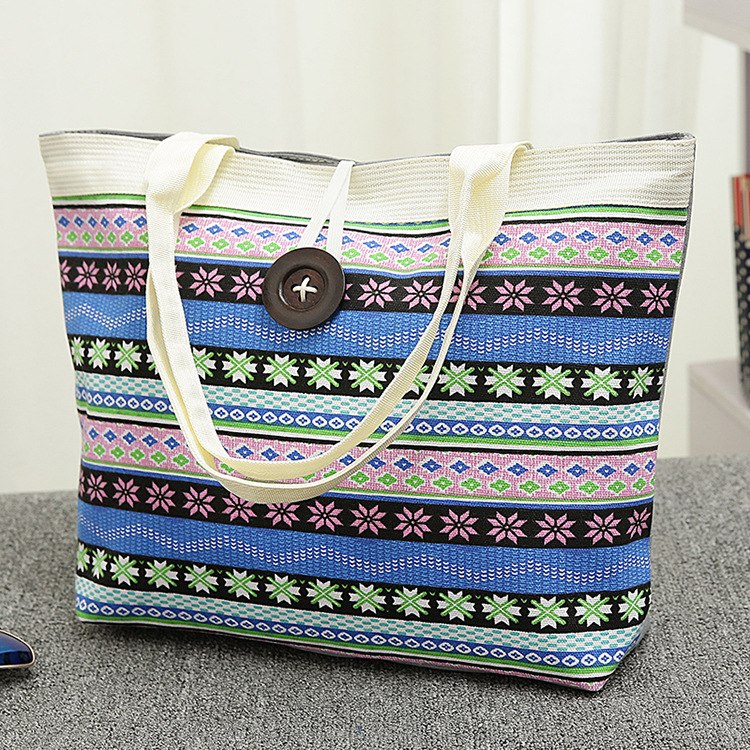 Women's National Wind Printed Canvas Tote