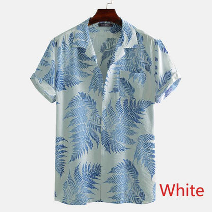 Casual Shirt Male Floral Cardigan Short Sleeve Fashion City
