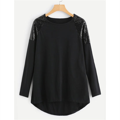 Spliced Sequins Loose Plus Size Women's Clothing