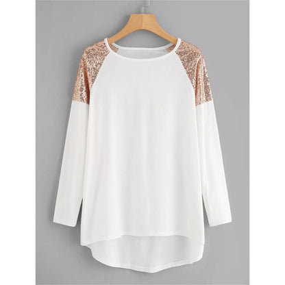 Spliced Sequins Loose Plus Size Women's Clothing