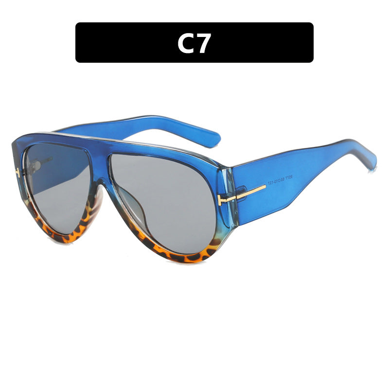 T-shaped large frame sunglasses, pilot's toad fashion cross-border sunglasses, personalized women's sunglasses