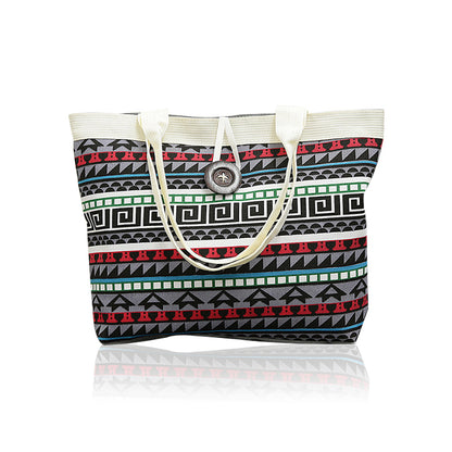 Women's National Wind Printed Canvas Tote
