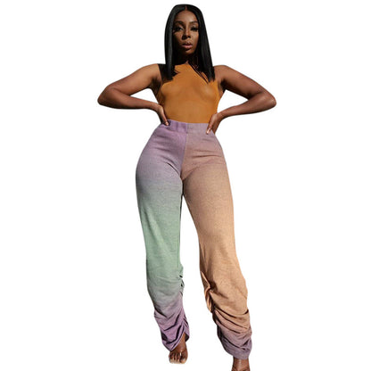 Women's Casual Colorful Temperament High-waist Loose-fitting Trousers