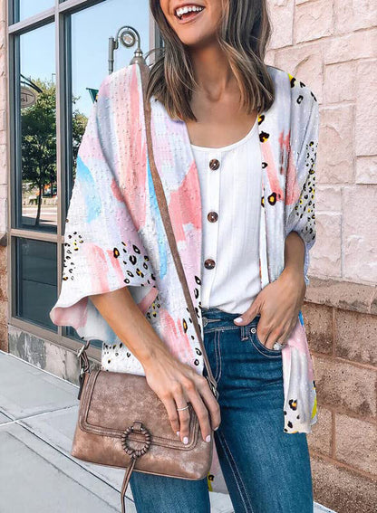 Fashion Flower Print Shirt Jacket Women Top