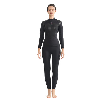 Diving suit women's long sleeved quick drying surfing suit men's long pants for cold protection