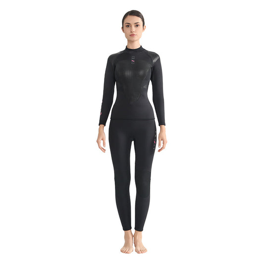 Diving suit women's long sleeved quick drying surfing suit men's long pants for cold protection