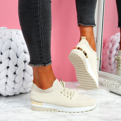 Independent Station New Mesh Lace-up Flying Shoes