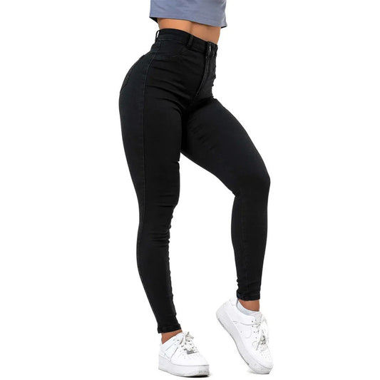 Women's jeans high waist elastic hip lift denim skinny pants women's