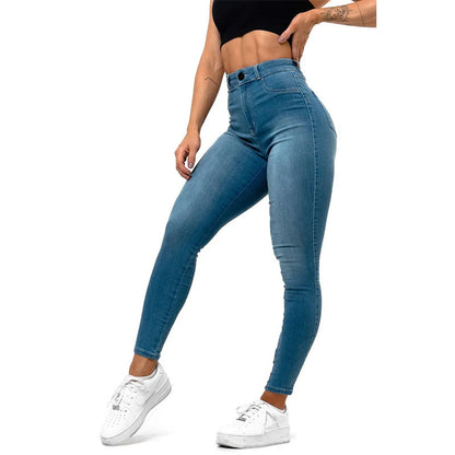 Women's jeans high waist elastic hip lift denim skinny pants women's