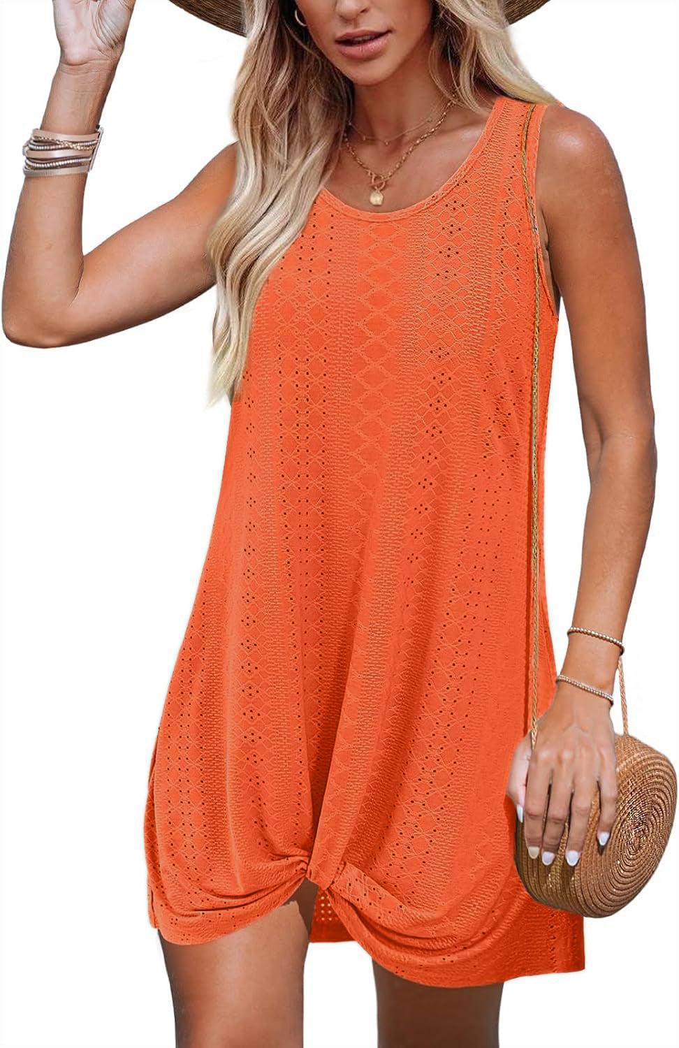 Lace-Up Knot Beach Resort Dress