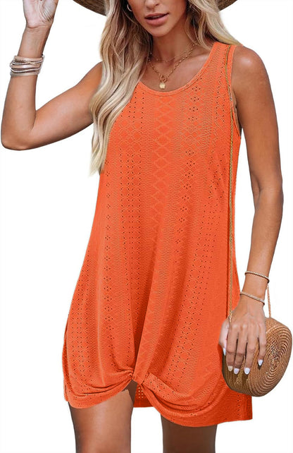 Lace-Up Knot Beach Resort Dress
