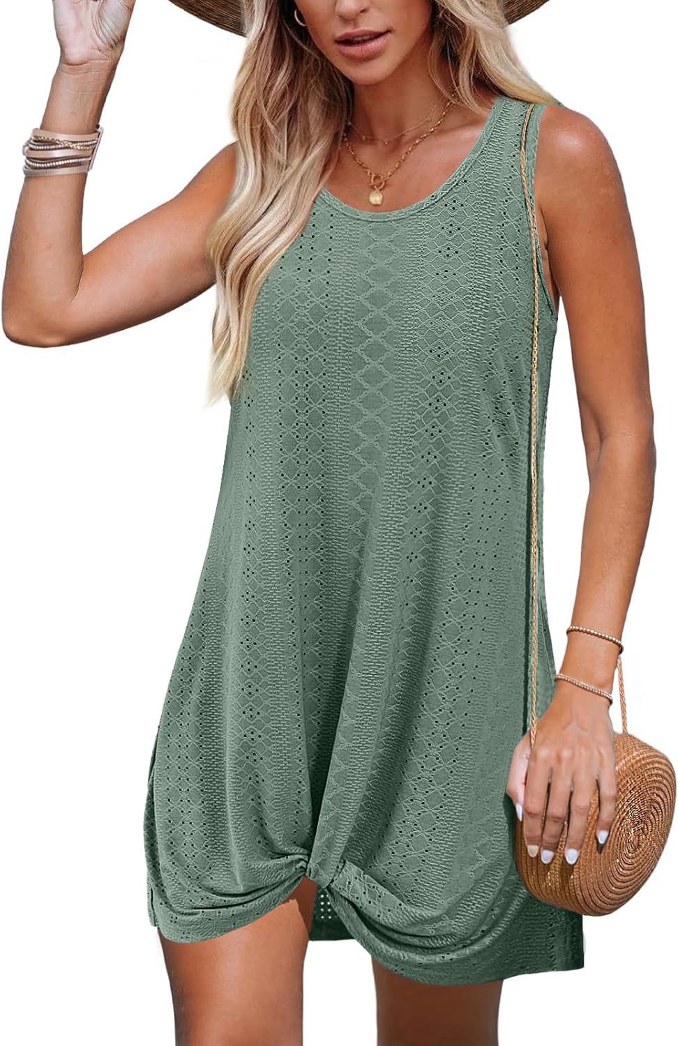 Lace-Up Knot Beach Resort Dress
