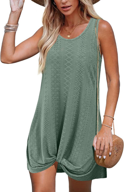 Lace-Up Knot Beach Resort Dress