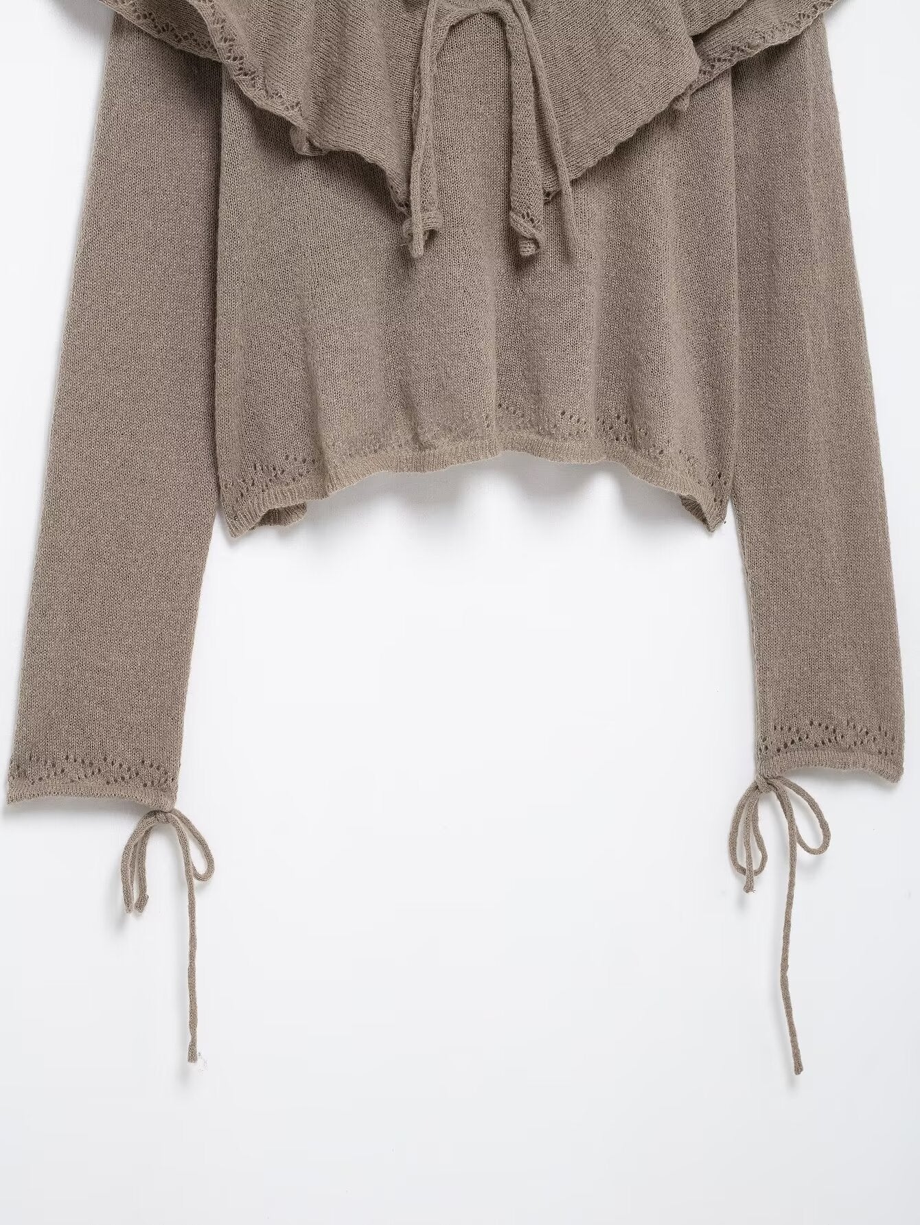 Spring European and American new fashionable layered decoration V-neck knitted sweater