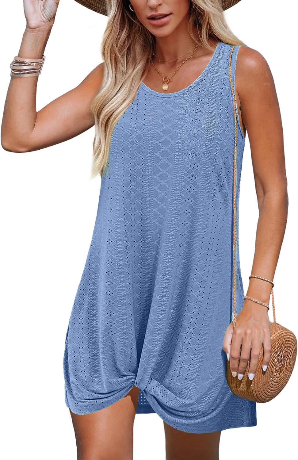 Lace-Up Knot Beach Resort Dress