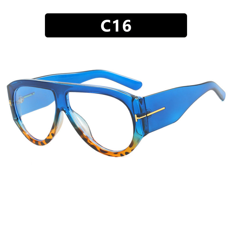 T-shaped large frame sunglasses, pilot's toad fashion cross-border sunglasses, personalized women's sunglasses