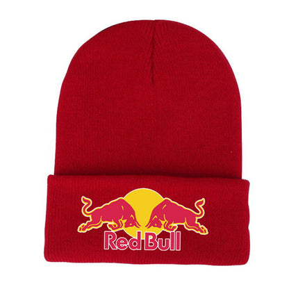 Letter yarn knitted hat men's and women's cold hat printed pullover hat ear protection pile windproof hat