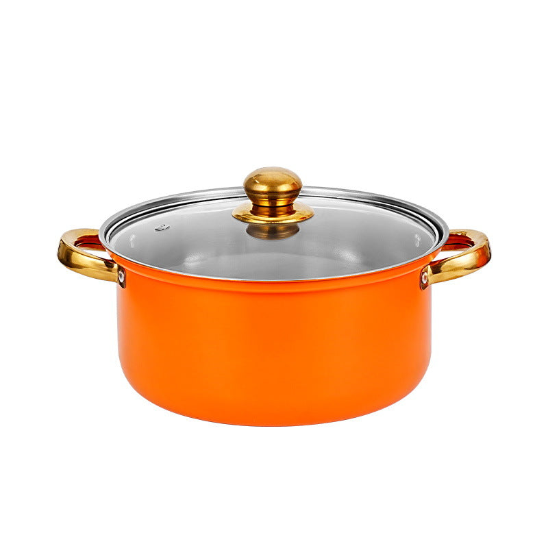 12 - piece wine - red non - stick stainless - steel soup pot set, induction - friendly for kitchen use.