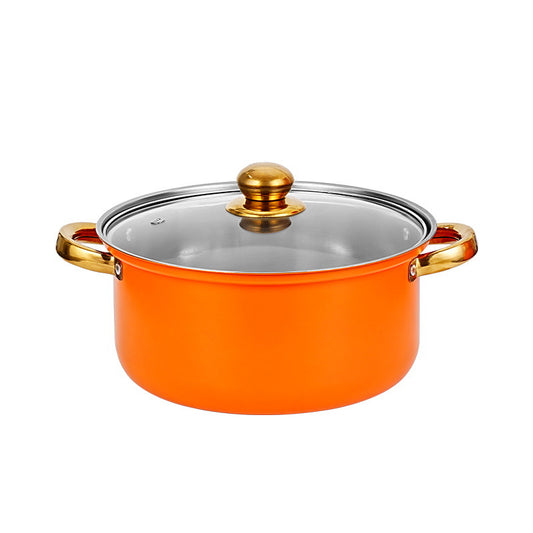 12 - piece wine - red non - stick stainless - steel soup pot set, induction - friendly for kitchen use.