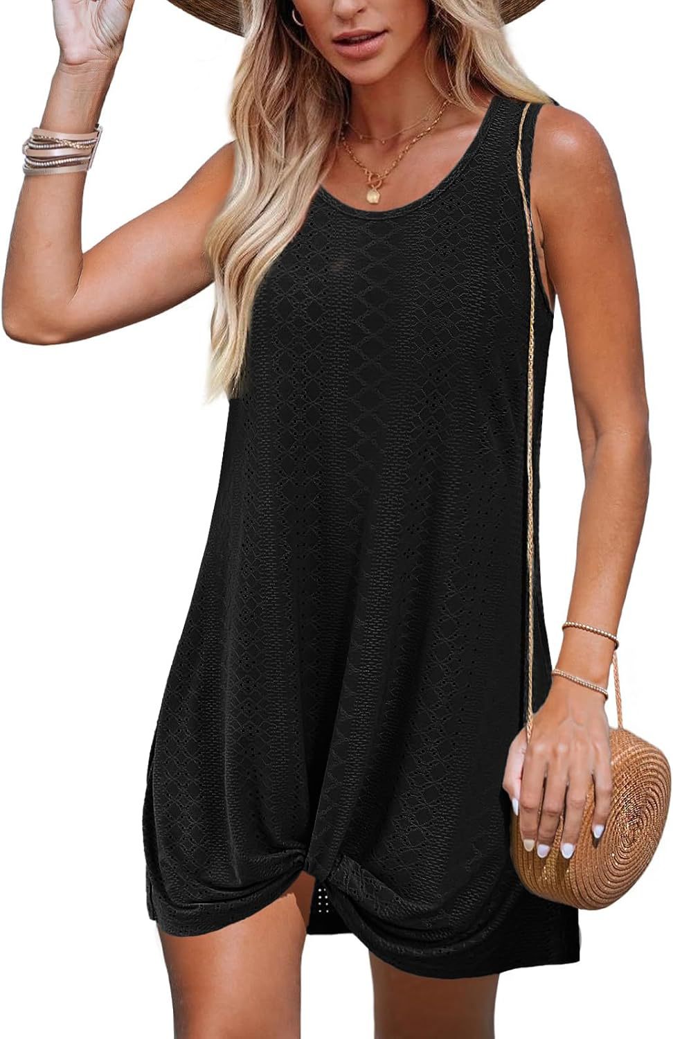 Lace-Up Knot Beach Resort Dress