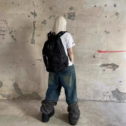 Nylon Multi-pocket Black Tactical Large Capacity Backpack