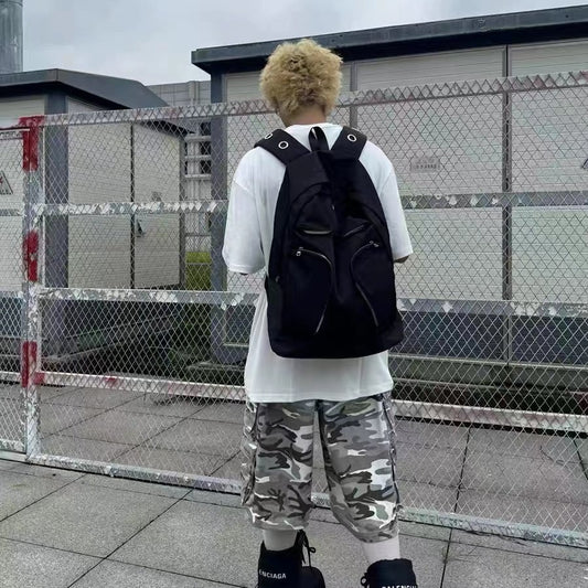 Nylon Multi-pocket Black Tactical Large Capacity Backpack