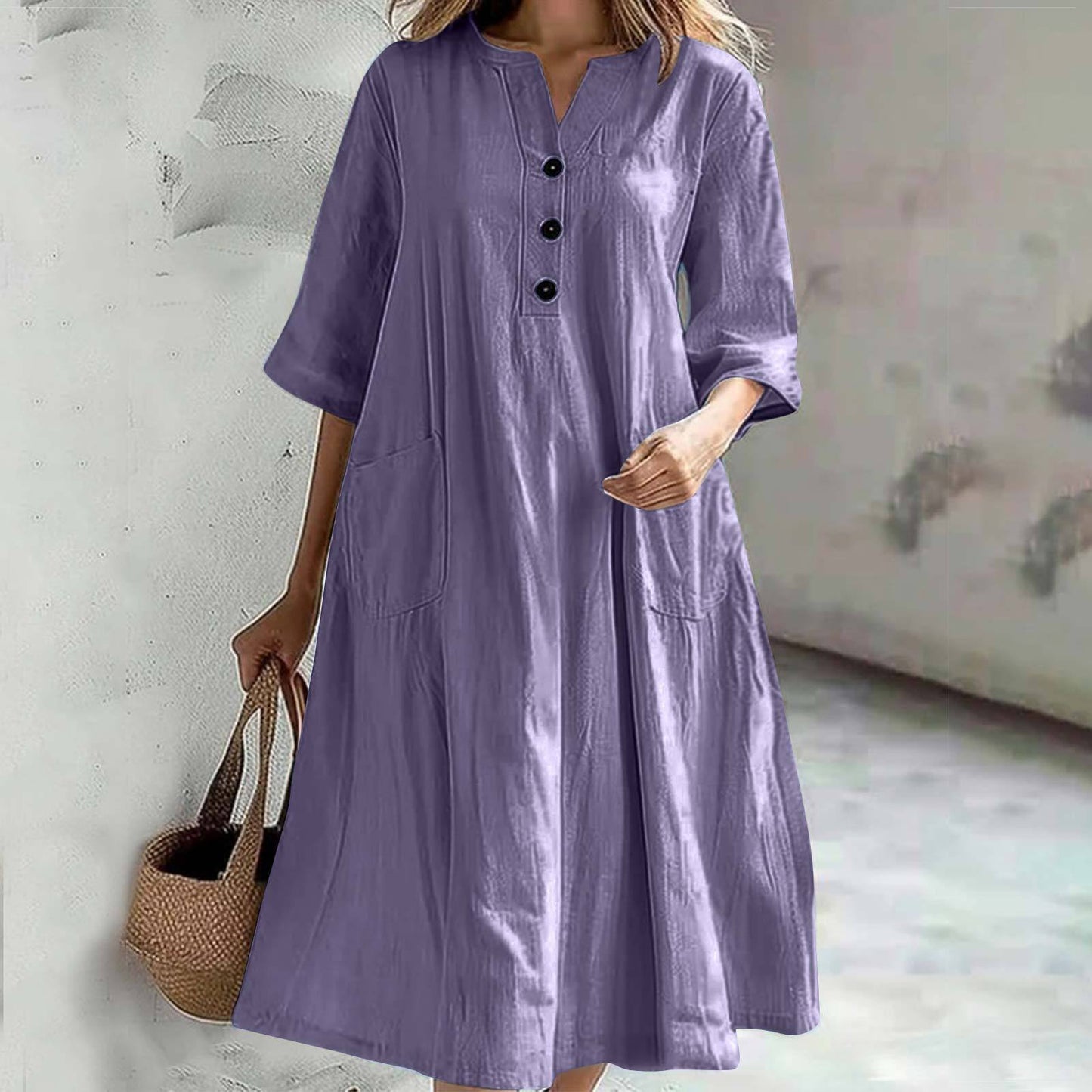 Cross Border Dress Loose Three-button Pocket Jumpsuit